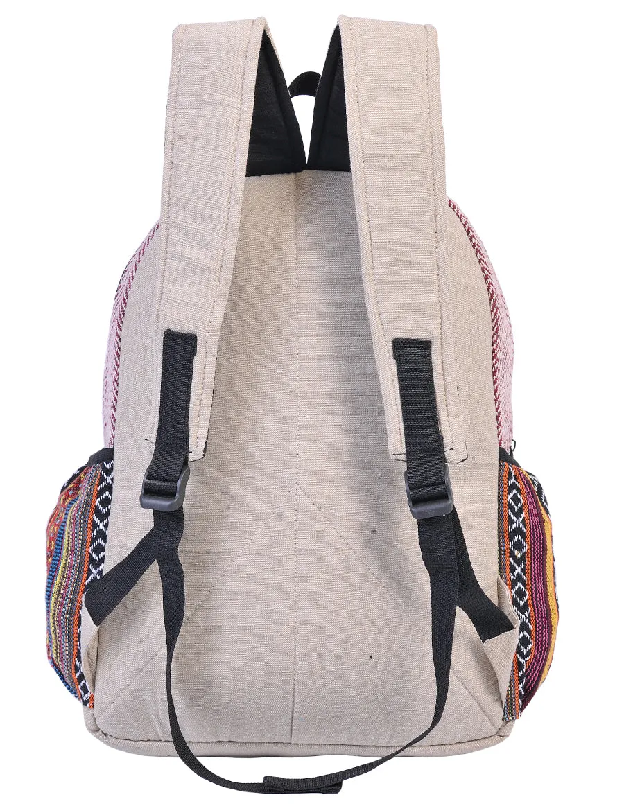 Hippie Boho Hemp Cotton Daypack Backpack Striped