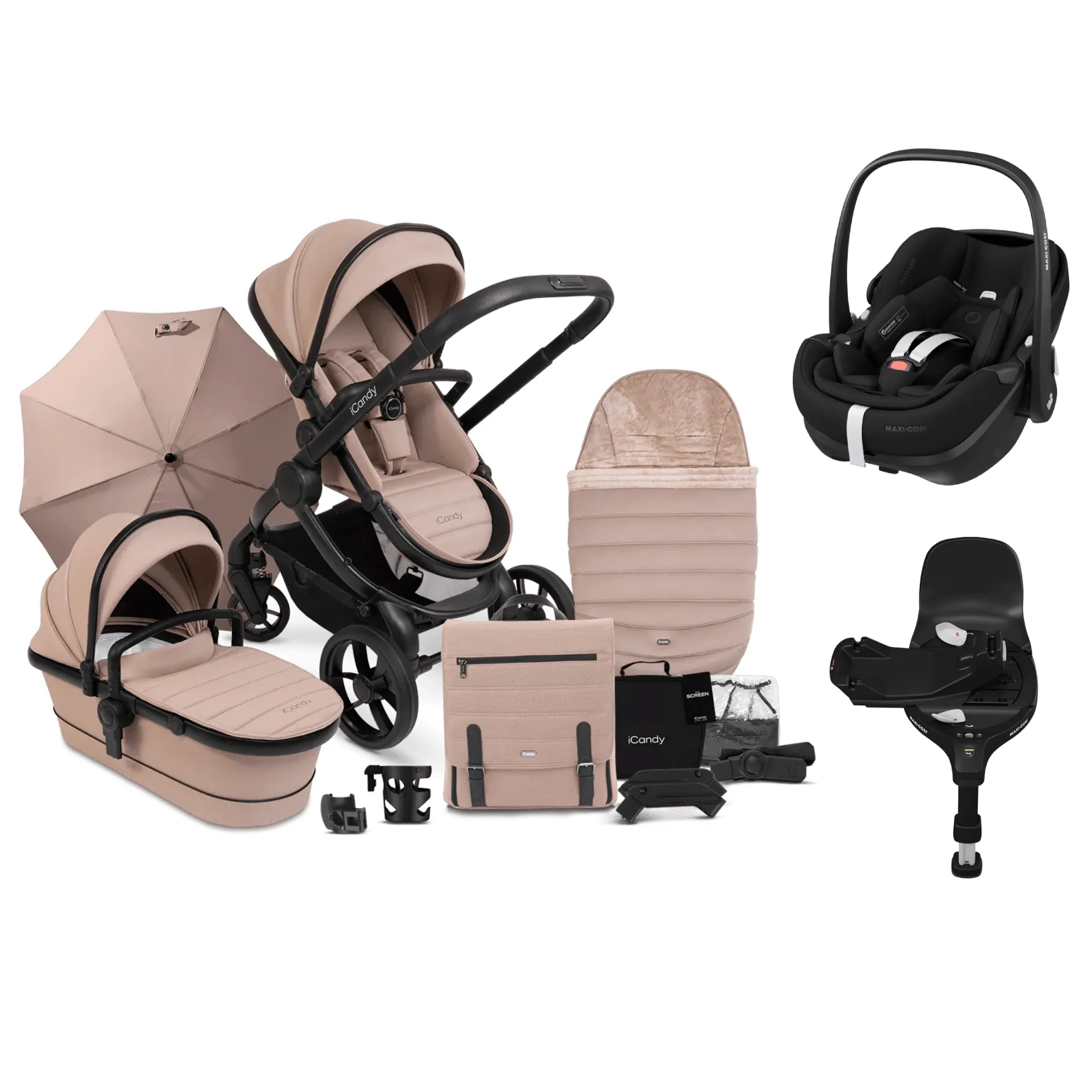 iCandy Peach 7, Pebble 360 PRO Complete Travel System Bundle - Cookie