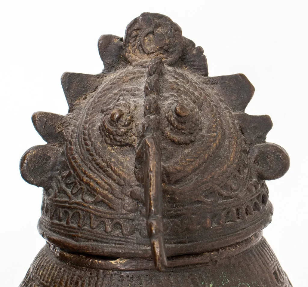 Indian Dhokra Bronze Owl Containers, ca. 1900, 2