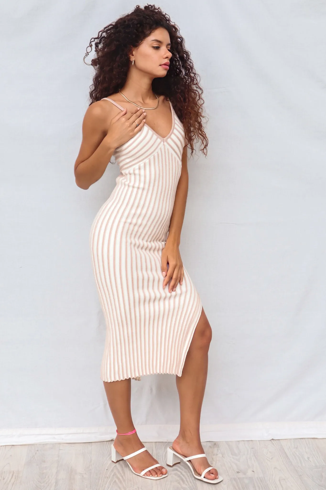 Julia Midi Dress - Beige