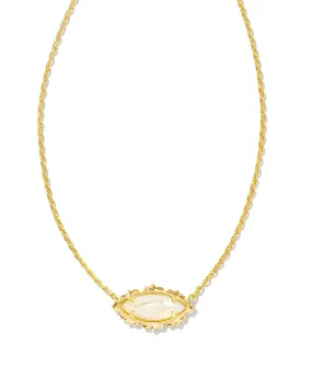 Kendra Scott Genevieve Marquise Pendant Necklace in Ivory Mother of Pearl