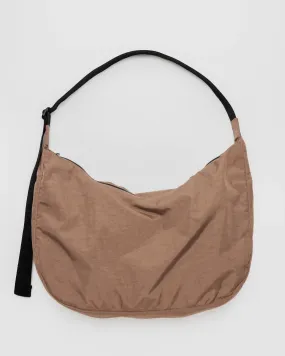 Large Nylon Crescent Bag in Cocoa