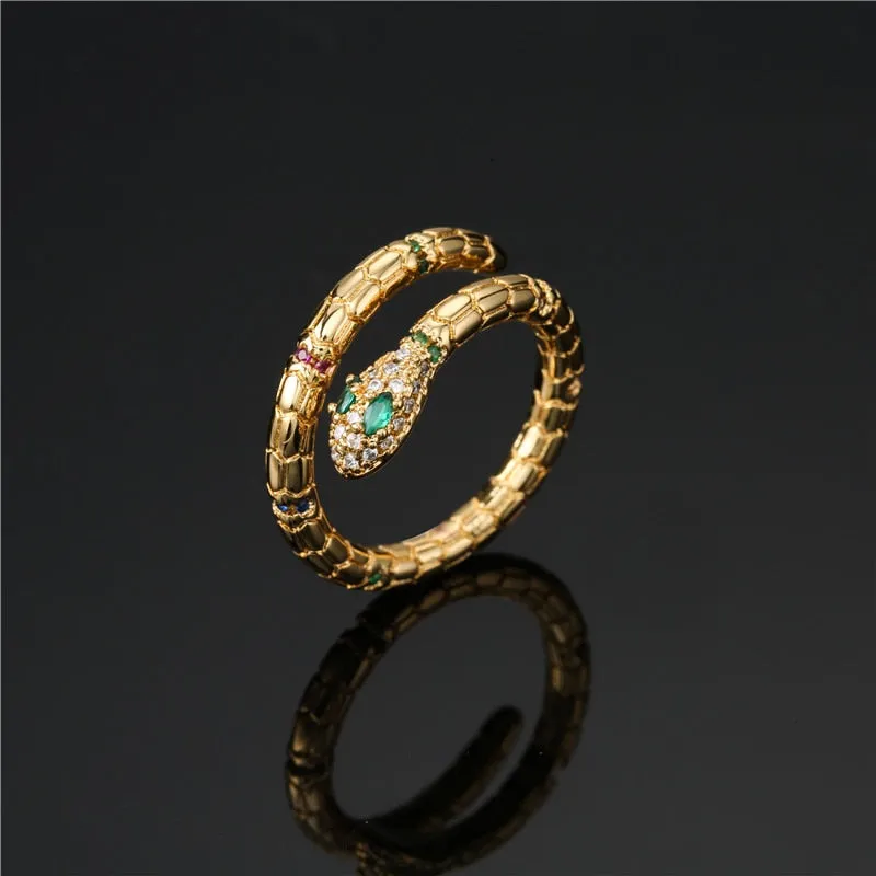 Luxurious Gold Snake Ring