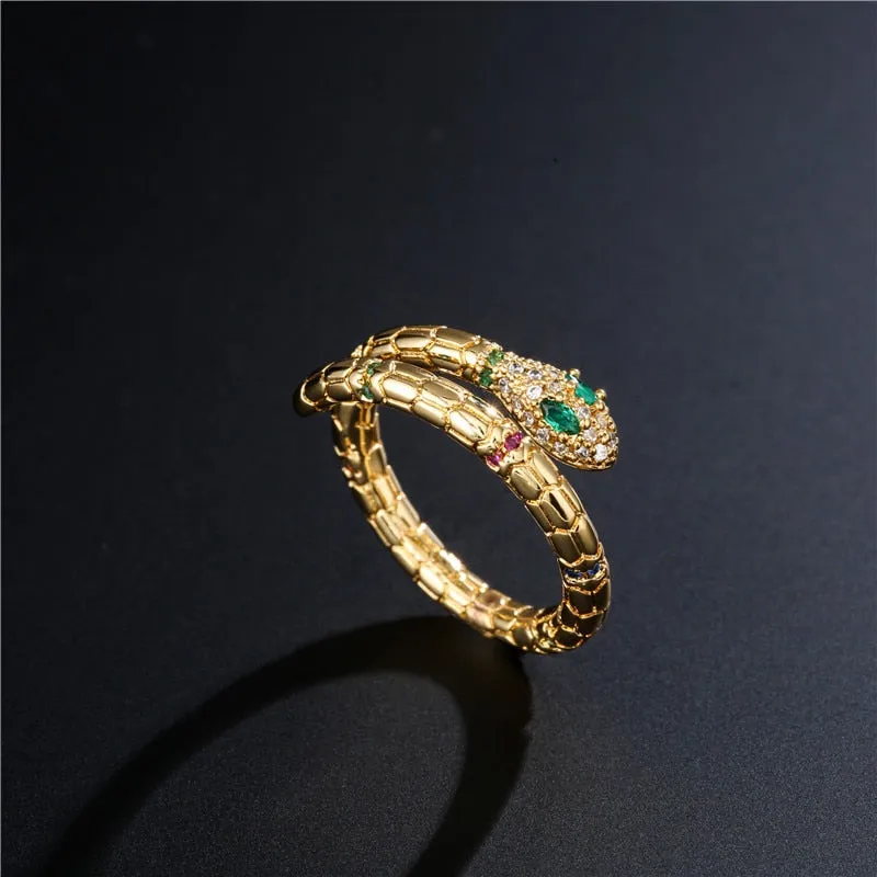 Luxurious Gold Snake Ring