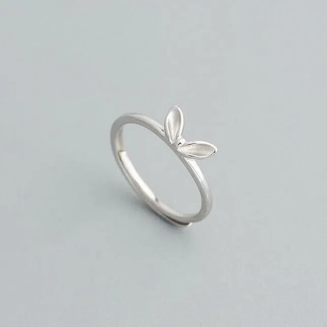 Luxurious Minimalist Pure S925 Silver Bunny Ring