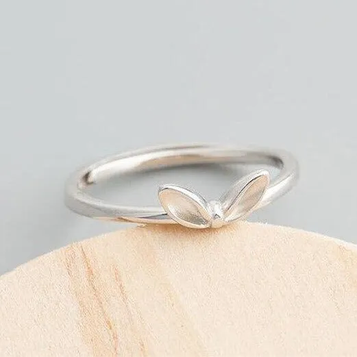 Luxurious Minimalist Pure S925 Silver Bunny Ring