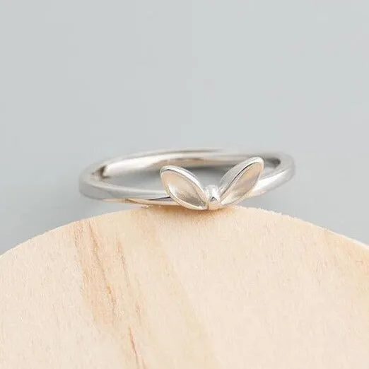 Luxurious Minimalist Pure S925 Silver Bunny Ring