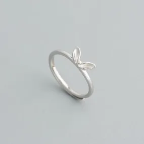 Luxurious Minimalist Pure S925 Silver Bunny Ring