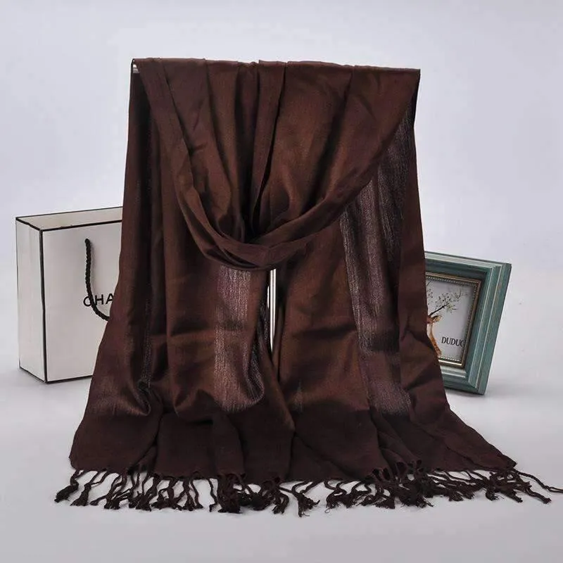 Luxurious Premium Fringe Hijab - Dark Brown