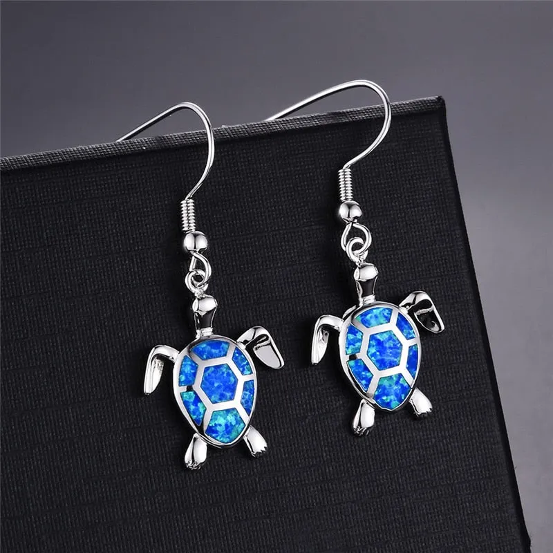 Luxurious Pure S925 Silver Opal Earrings