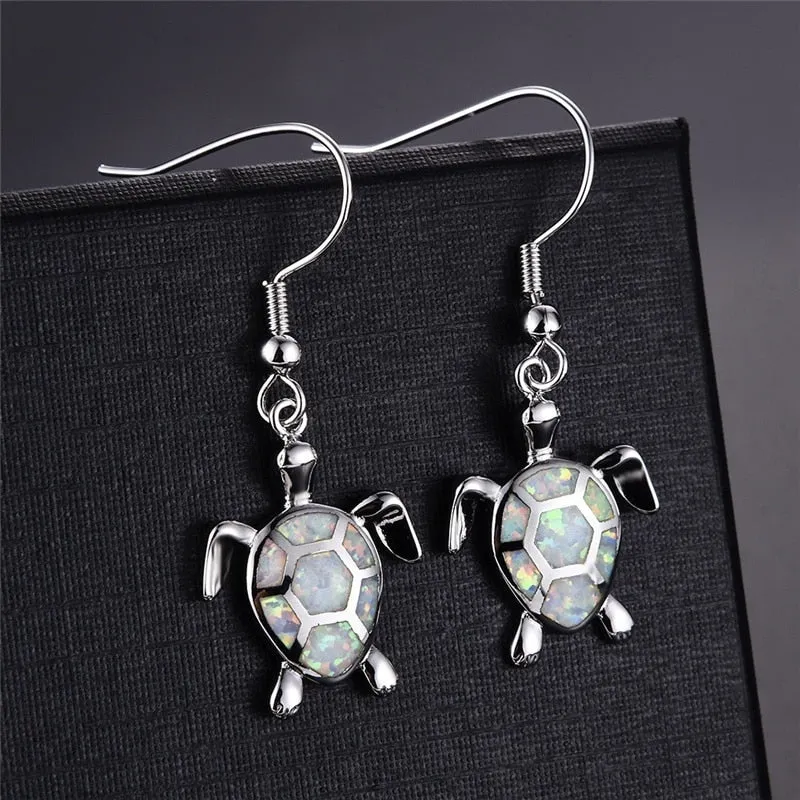 Luxurious Pure S925 Silver Opal Earrings