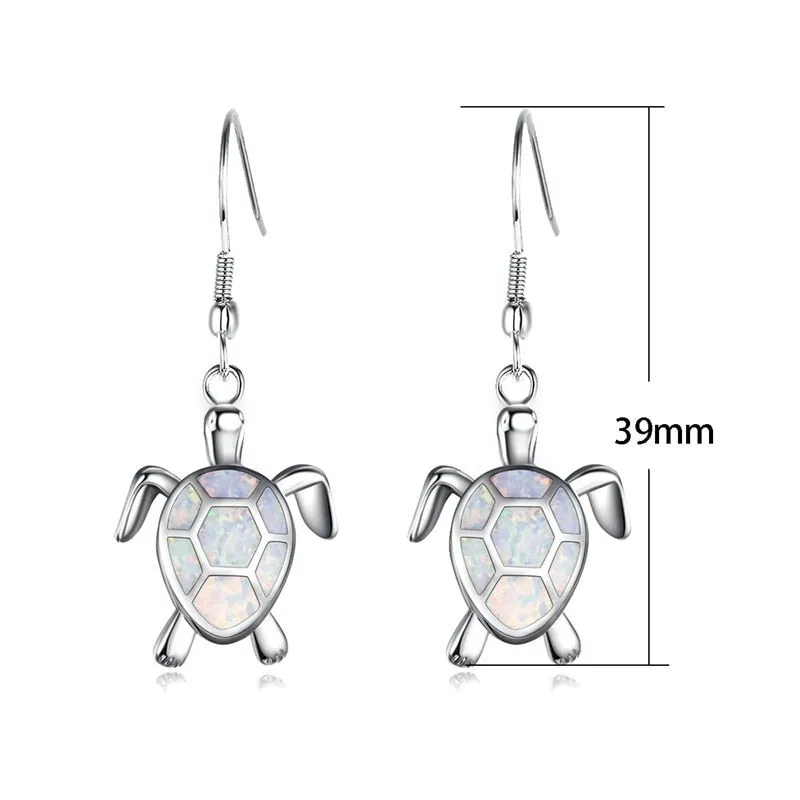 Luxurious Pure S925 Silver Opal Earrings