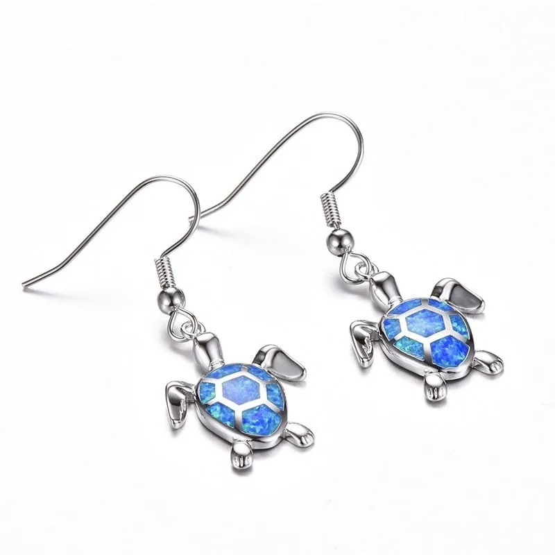 Luxurious Pure S925 Silver Opal Earrings