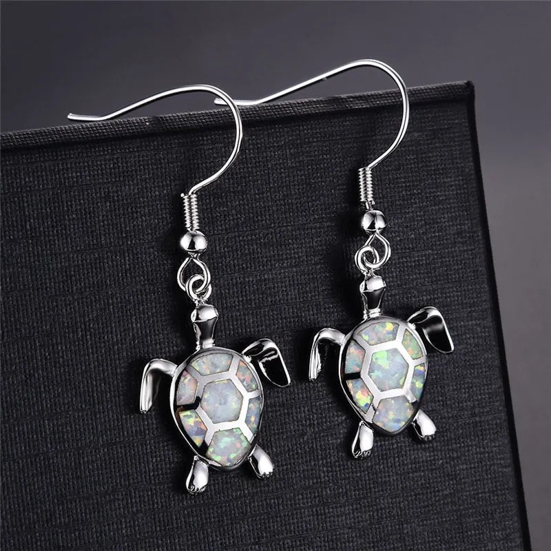 Luxurious Pure S925 Silver Opal Earrings