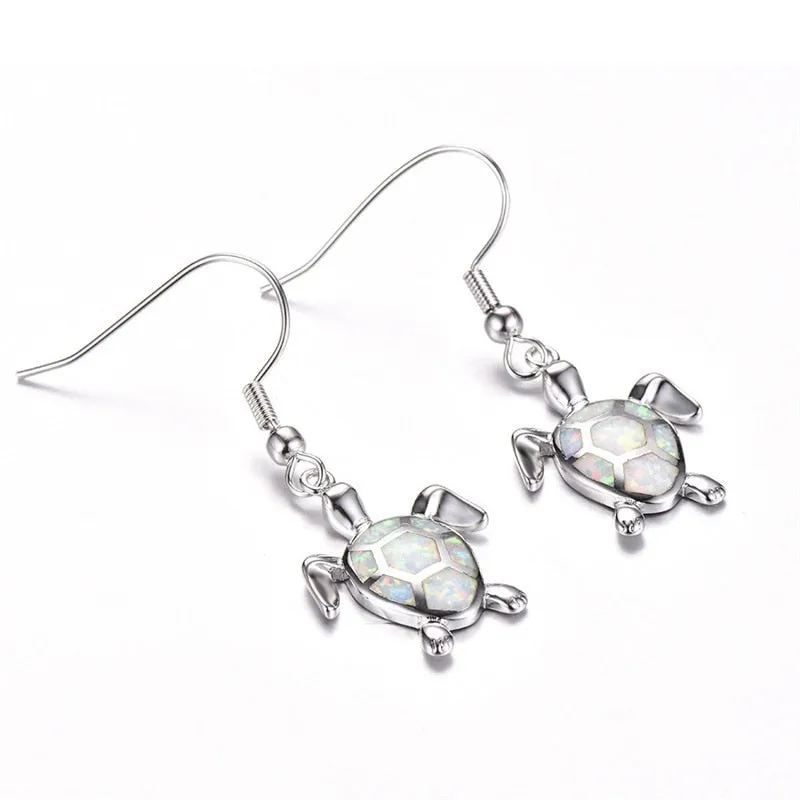 Luxurious Pure S925 Silver Opal Earrings