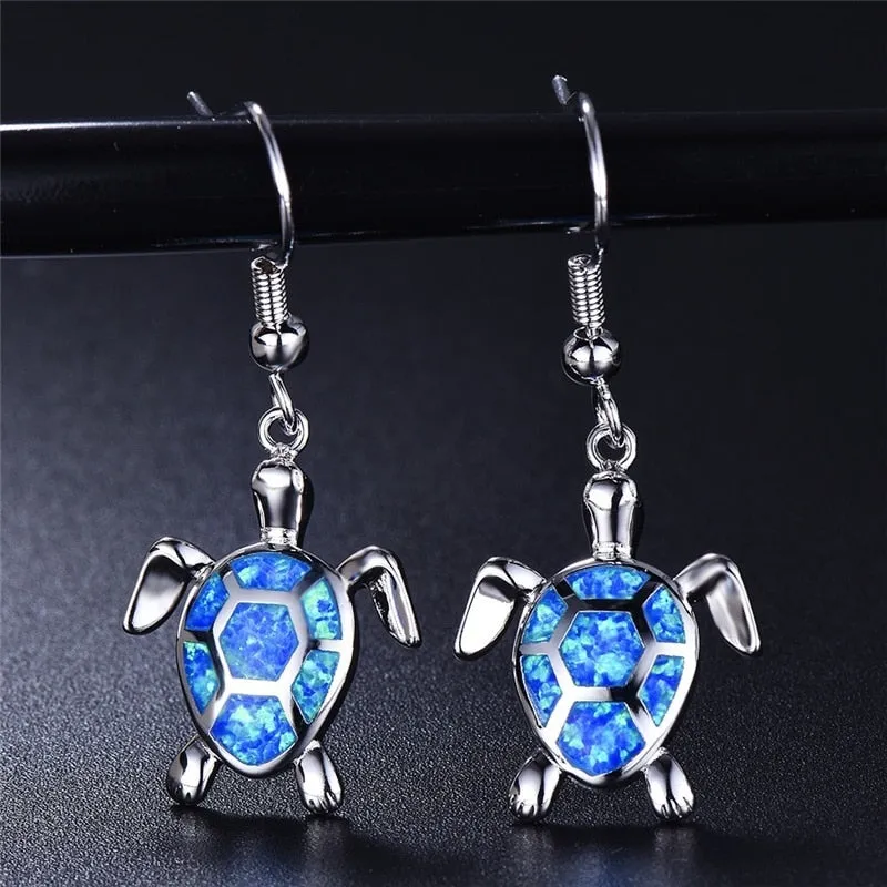 Luxurious Pure S925 Silver Opal Earrings