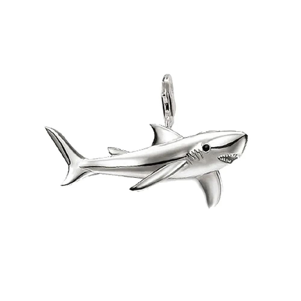 Luxurious Pure S925 Silver Shark Pendant