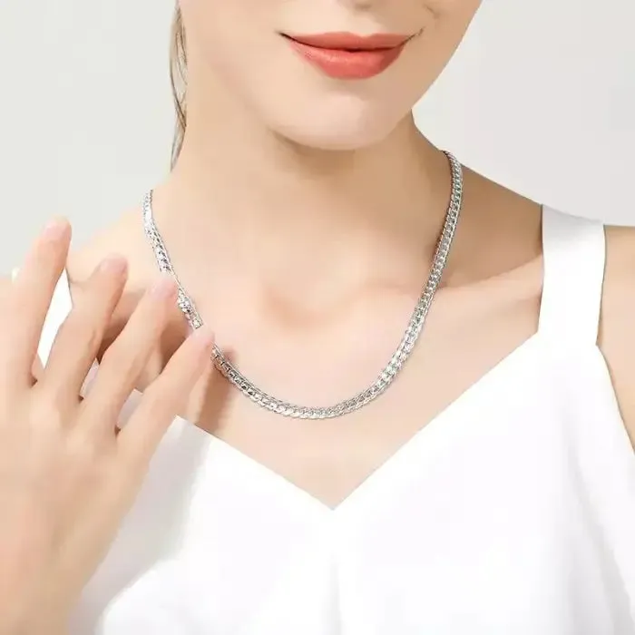 Luxurious Sterling Silver Chain Necklaces for Women and Men