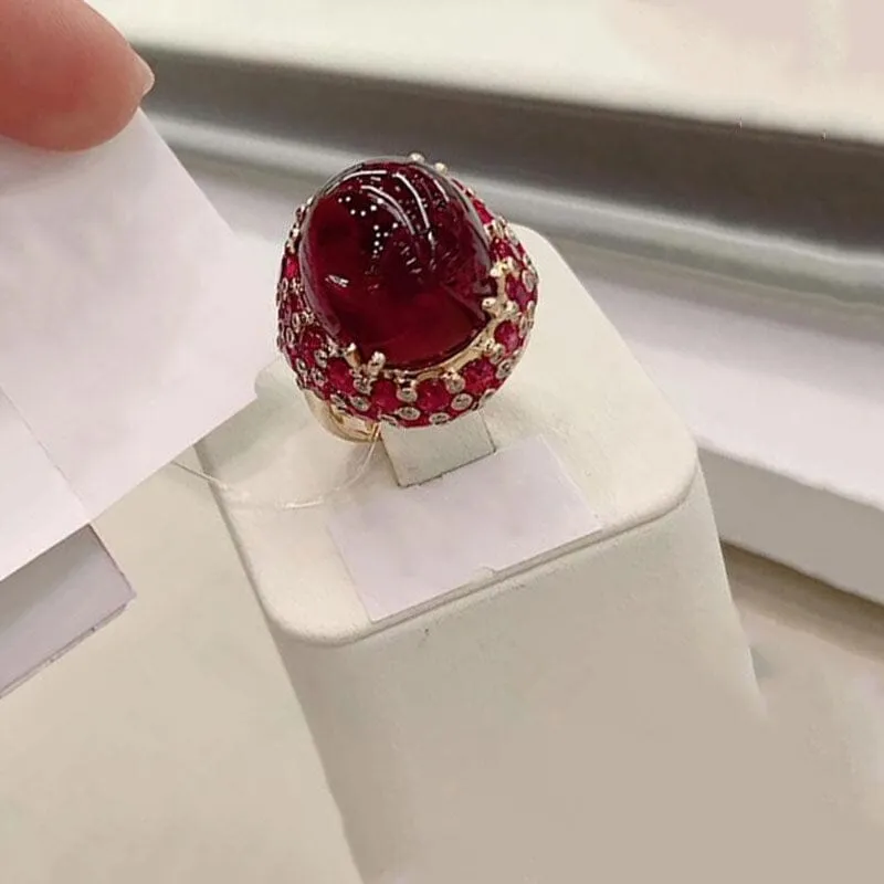 Luxury Exaggerated Lovely Ruby Resizable Ring