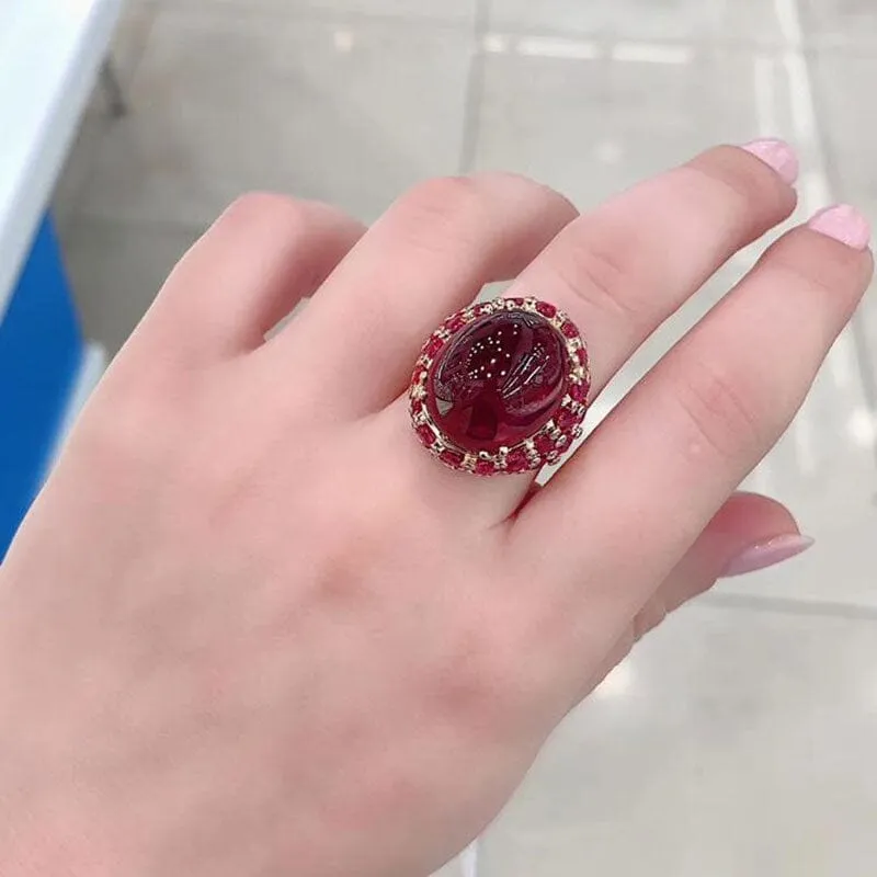 Luxury Exaggerated Lovely Ruby Resizable Ring