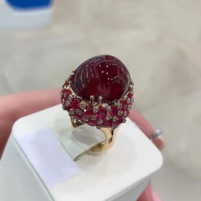 Luxury Exaggerated Lovely Ruby Resizable Ring