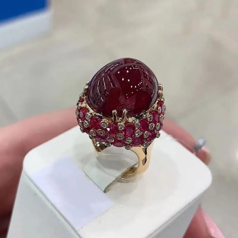 Luxury Exaggerated Lovely Ruby Resizable Ring