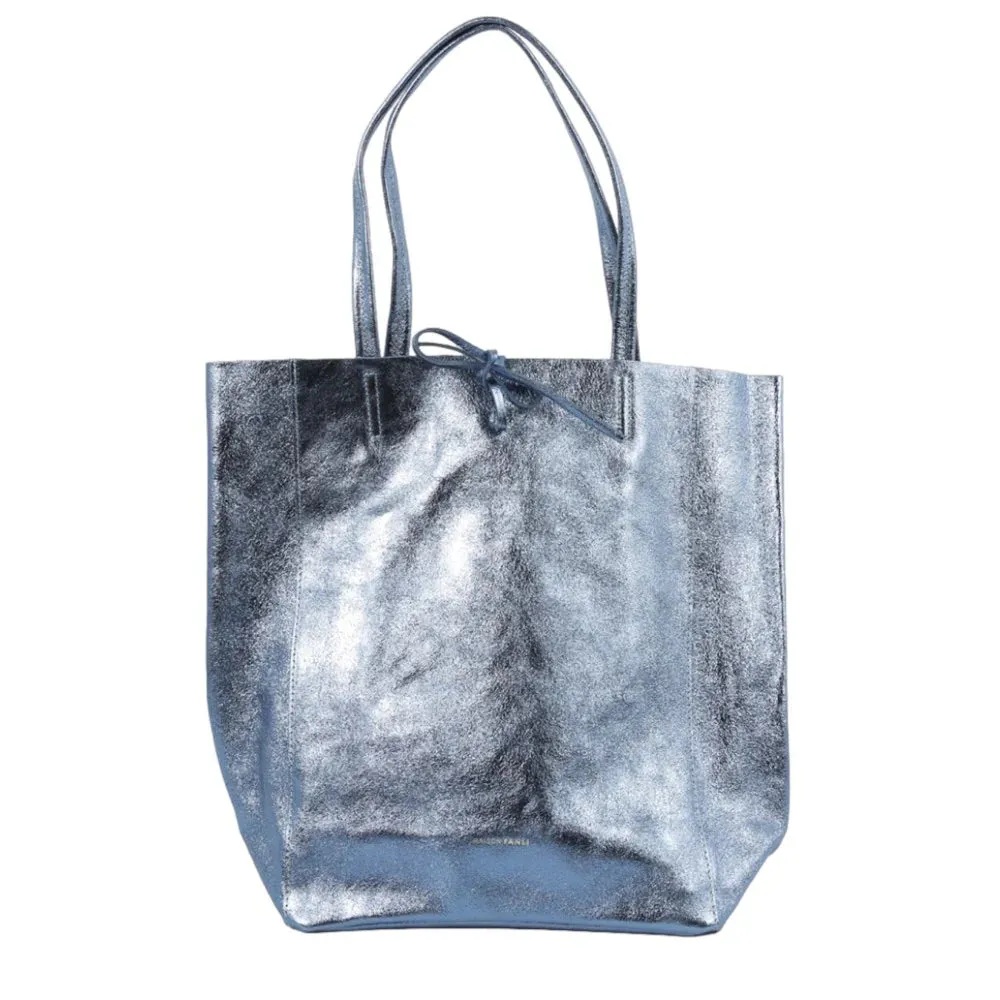 MAISON FANLI - Large Tote Metallic - Blue Jeans