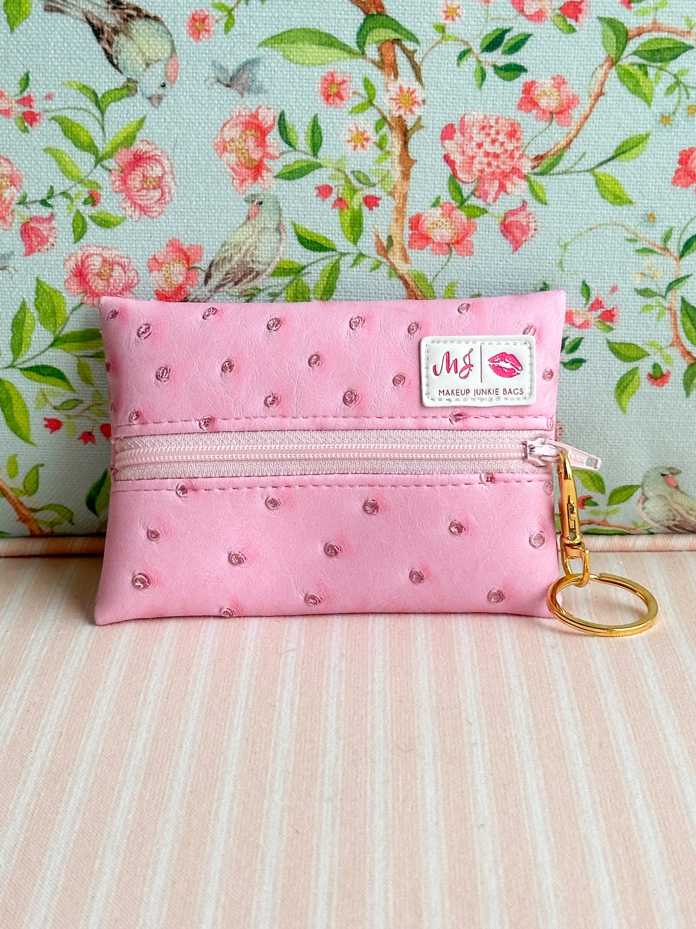 Makeup Junkie Bags - Baby Pink Ostrich Micro [Ready to Ship]