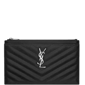 Monogram Bill Pouch, Black/Silver