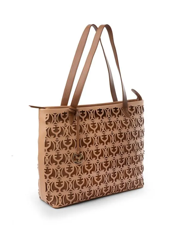 Monogram Tote : With Laser-cut Motifs