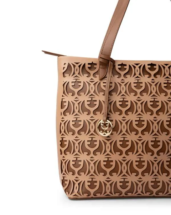 Monogram Tote : With Laser-cut Motifs