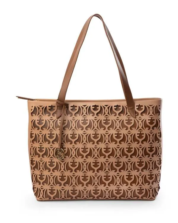 Monogram Tote : With Laser-cut Motifs