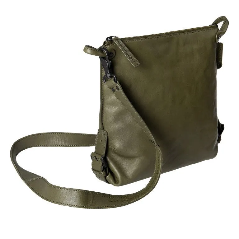 Mrs Raisin Cookie Leather Bag in Moss green