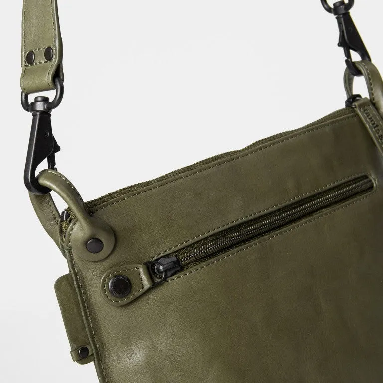 Mrs Raisin Cookie Leather Bag in Moss green