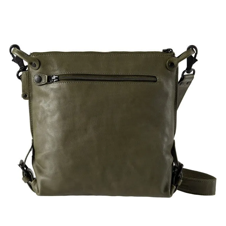 Mrs Raisin Cookie Leather Bag in Moss green