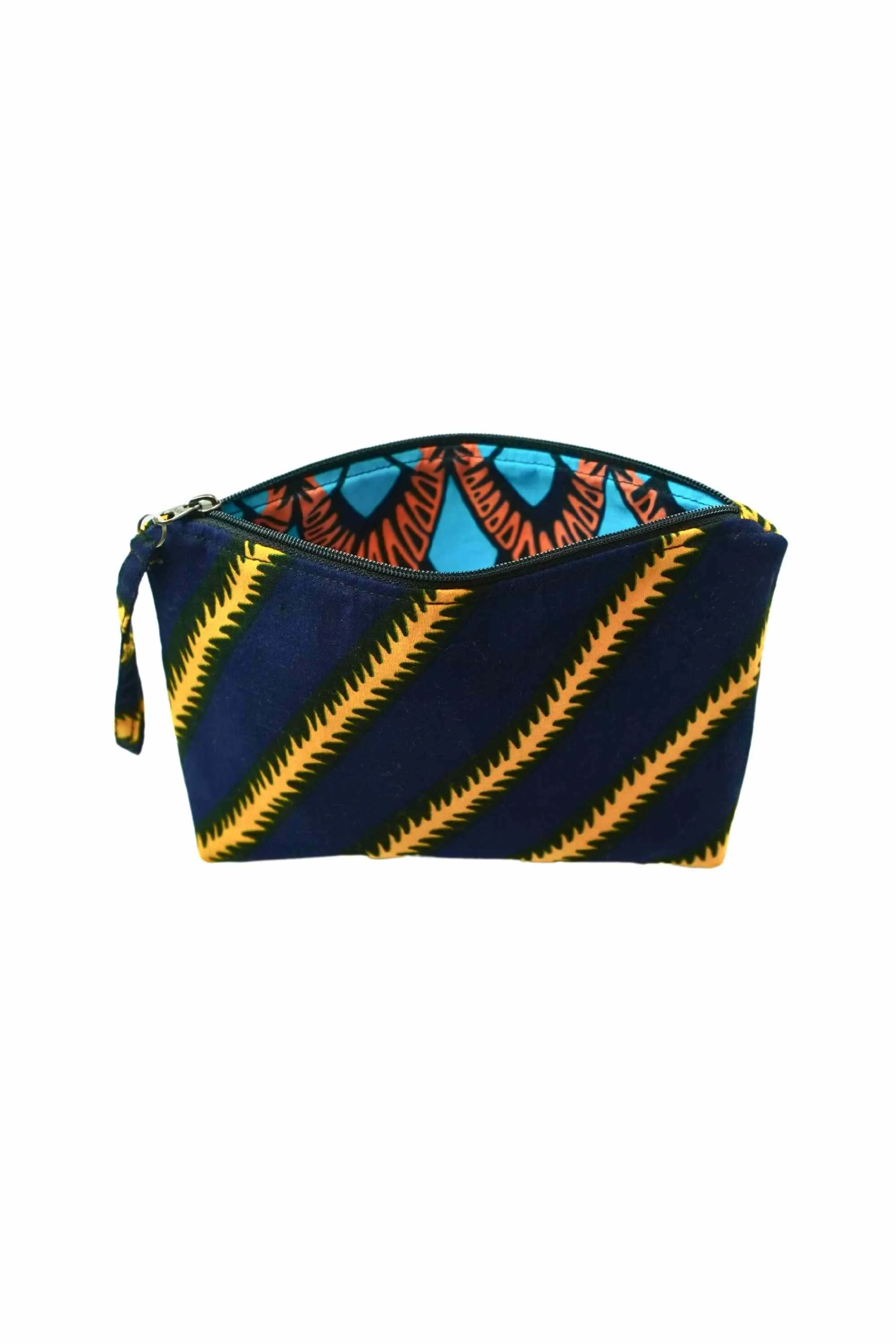 Paki Reversi Pouch Bag -  African Ankara Wax Cotton Print -12