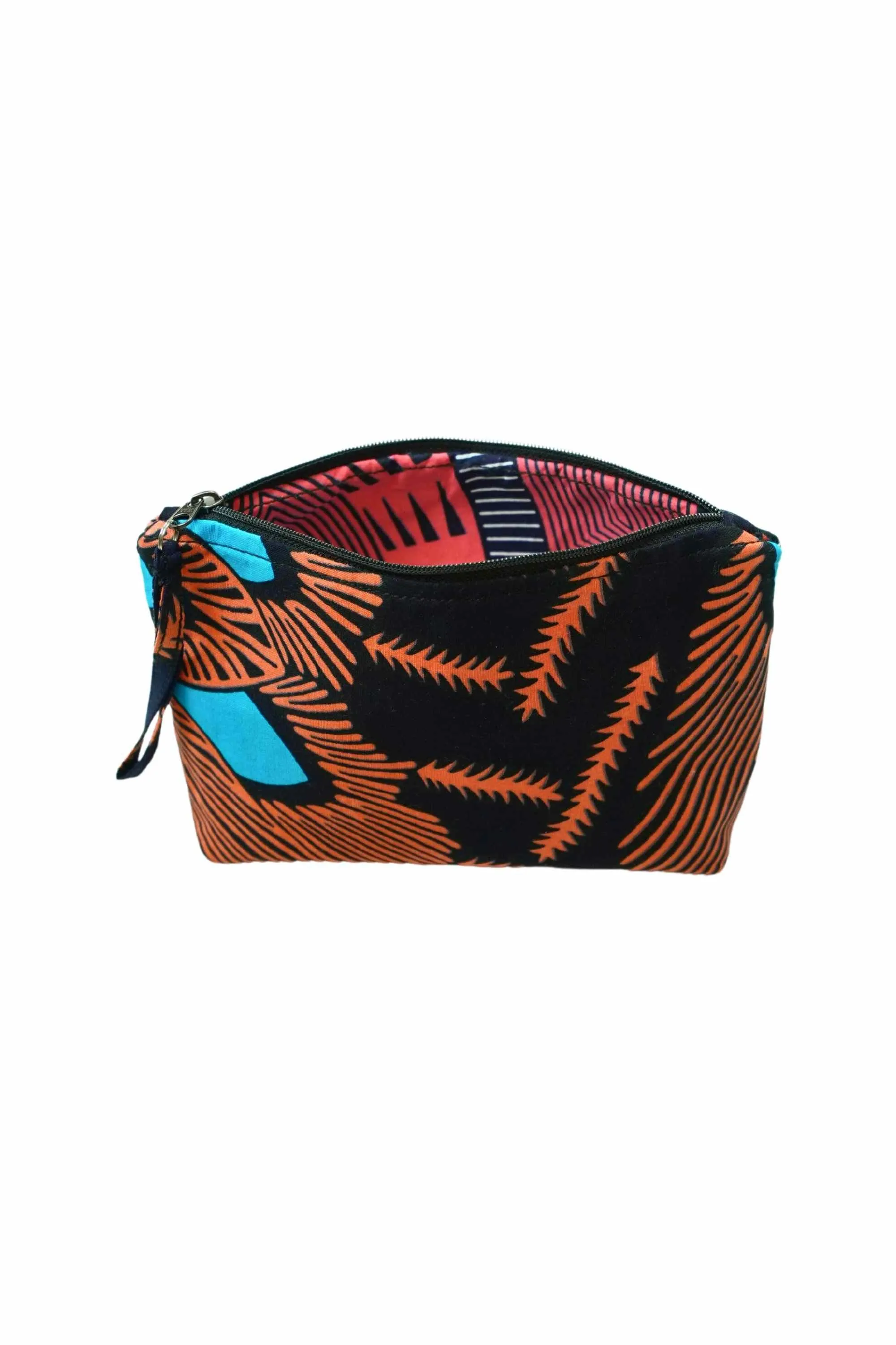 Paki Reversi Pouch Bag -  African Ankara Wax Cotton Print -14