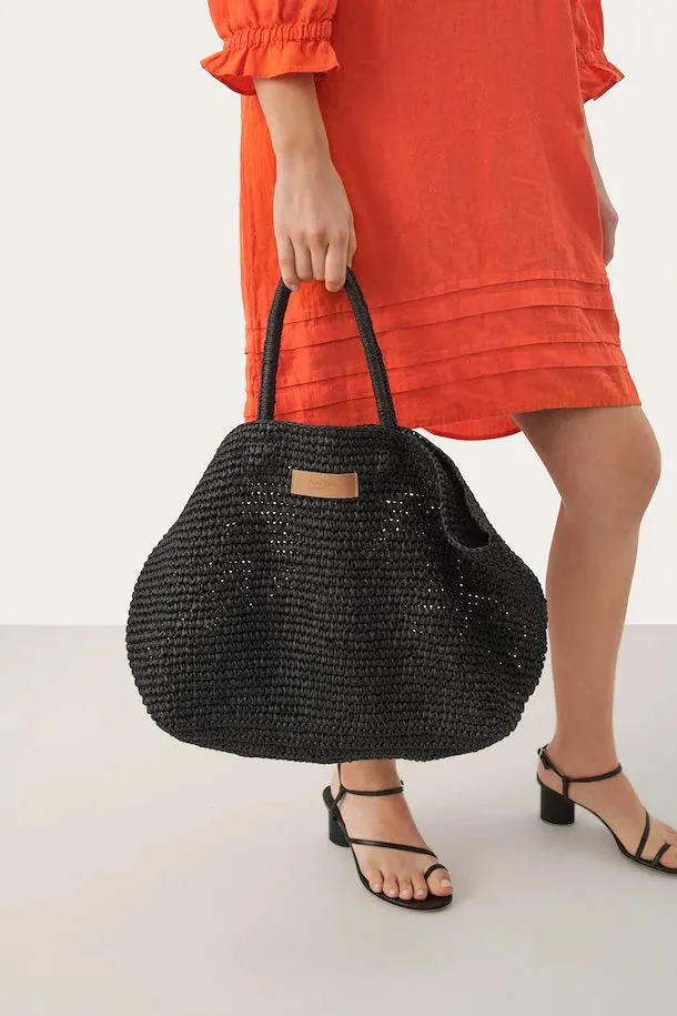 PART TWO GIORGIA STRAW BAG BLACK