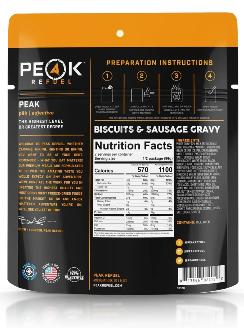 Peak Refuel Biscuits & Sausage Gravy