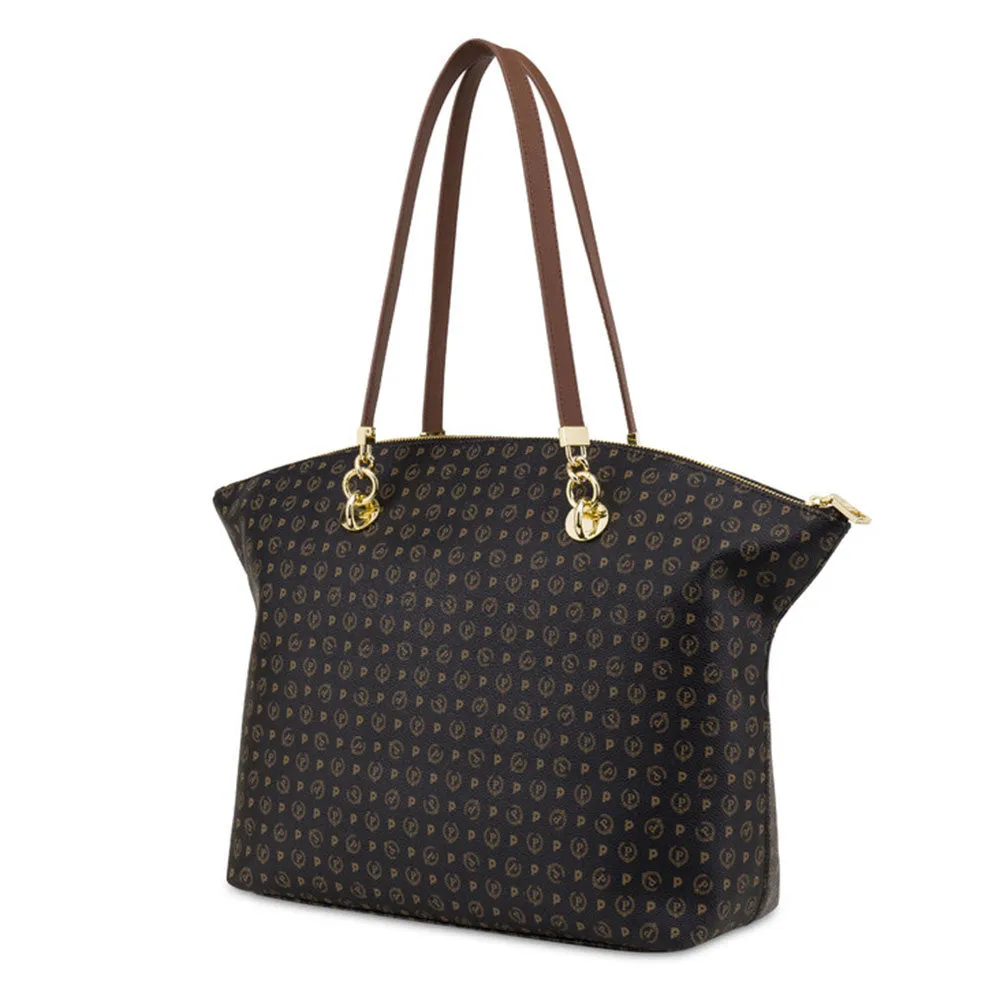 Shopping Bag POLLINI Linea Heritage 70th Anniversary Nero e Marrone