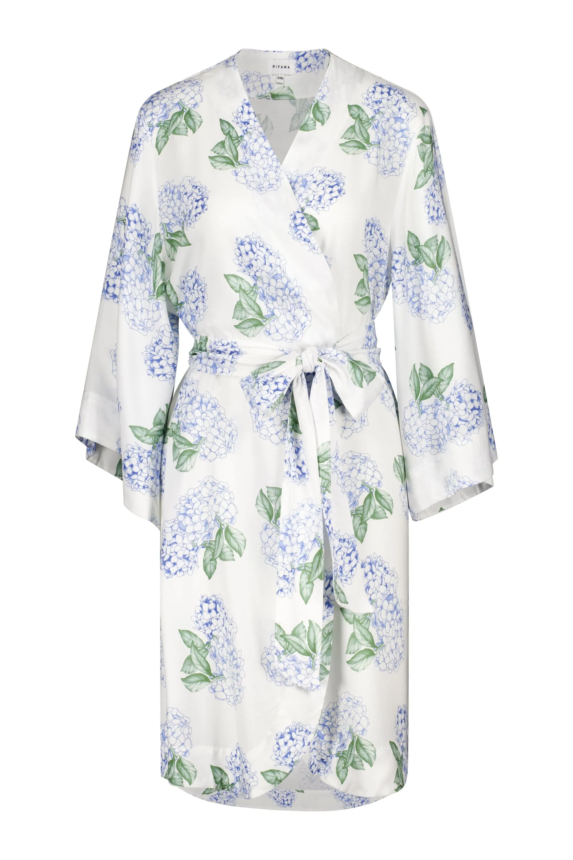 Short Kimono Robe - Hydrangea Blue