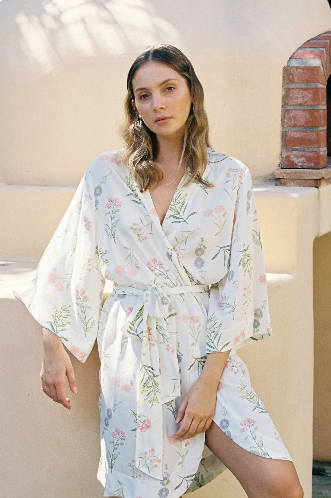 Short Kimono Robe - Wild Flower