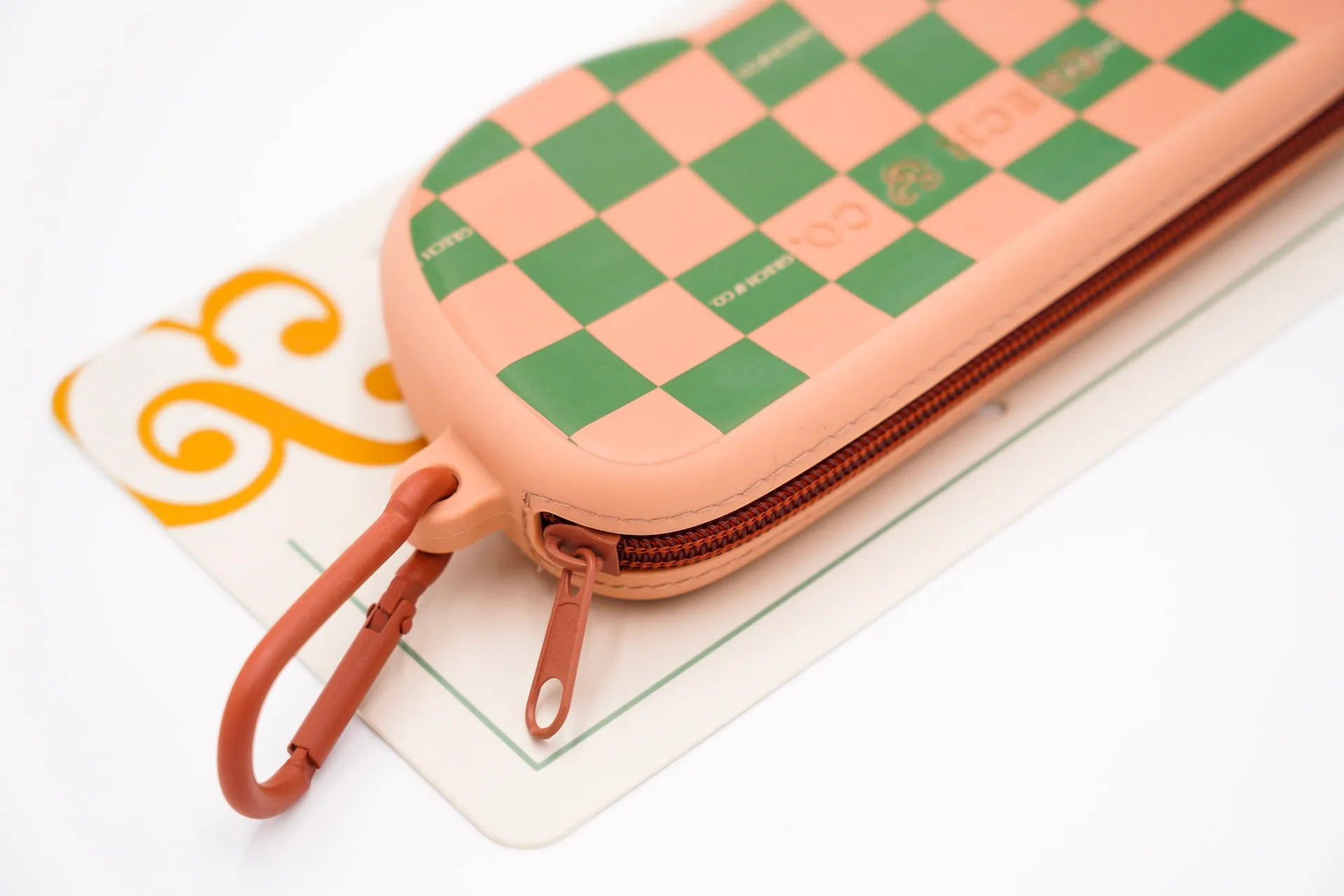 Silicone Sunglasses Case-Sunset and Orchard Checks