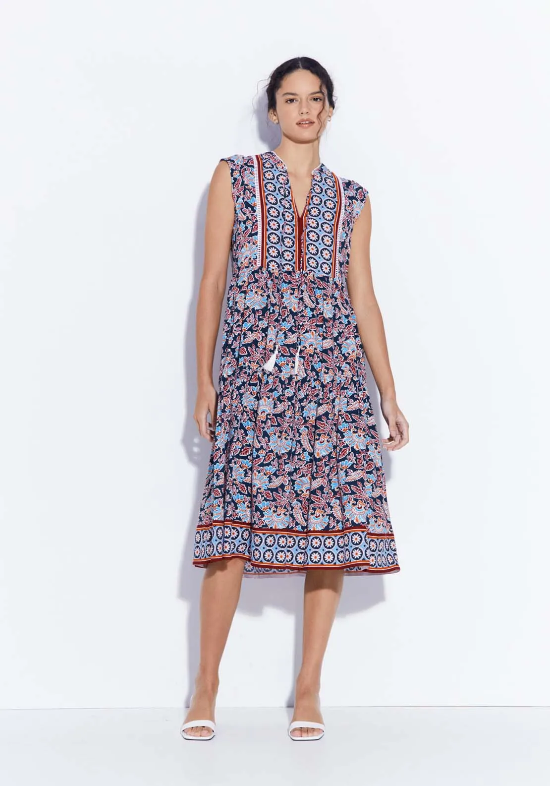 Sleeveless Printed Dress