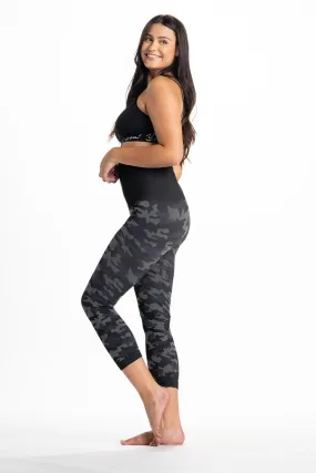 Snapback™ Postpartum Crop Leggings - Black Camo - FINAL SALE