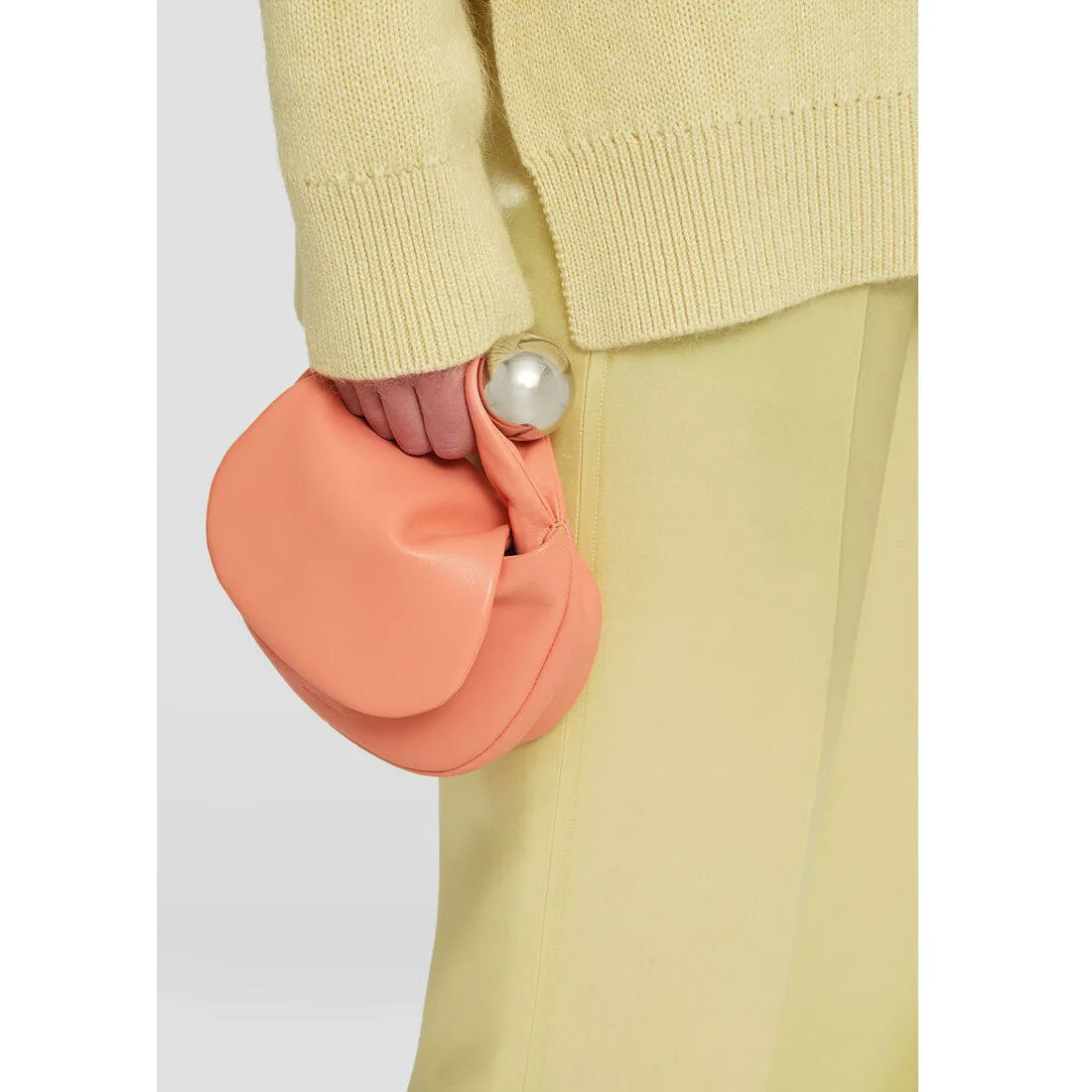 Sphere Pouch Leather, Coral