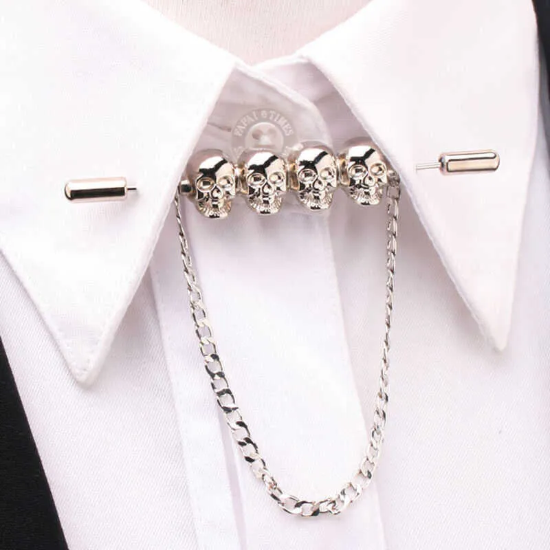 String Of Skulls Collar Pin