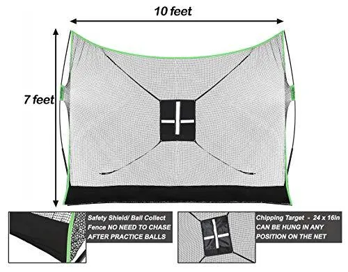 Stronger Golf Practice Net Bundle - 10 Foot Golf Net with Golf Mat & Balls