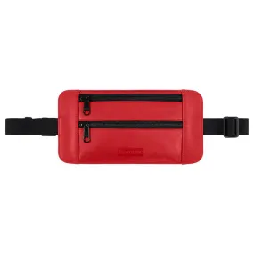 SUPREME LEATHER WAIST POUCH -RED