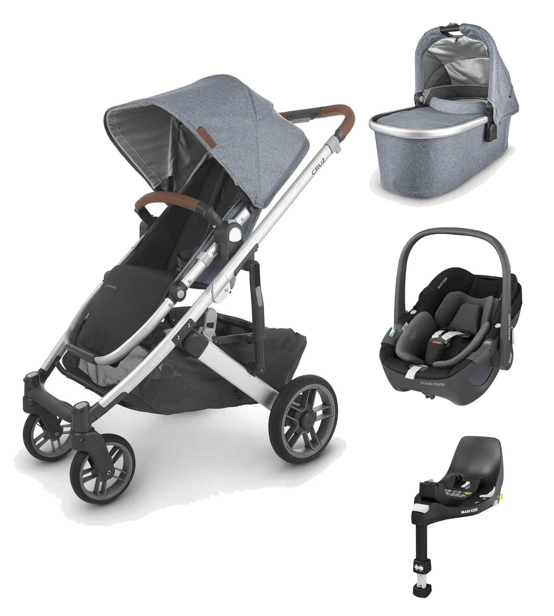 UPPAbaby Cruz V2 with Pebble 360 Car Seat and Base - Gregory